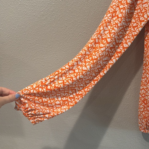 Michael Kors Orange and White Blouse - Picture 2 of 5